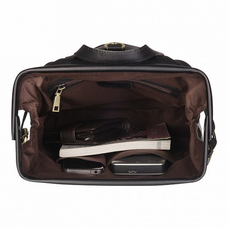 Рюкзак женский Dr.Koffer 32x28x10 см, нат.кожа, черный