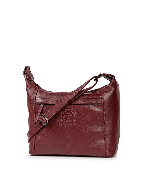 Сумка женская Dr.Koffer 28х22х11см см, нат.кожа бордовая