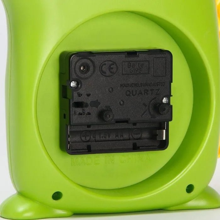 Часы-будильник настольные "Крокодил"  детские, дискретный ход, d-9 см