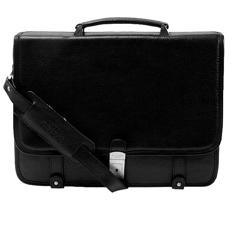 Портфель Dr.Koffer 25*36*11 нат. кожа, черный
