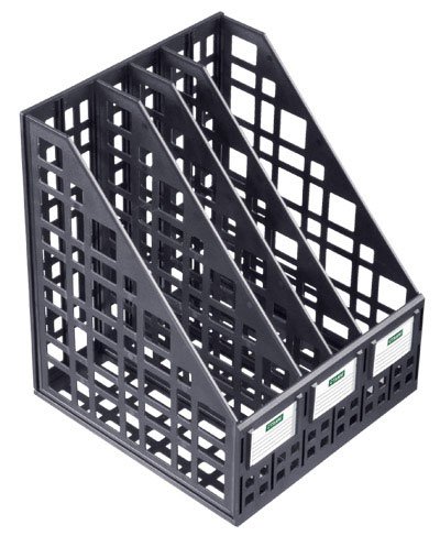 Лоток вертикальный 4-х секцион. разборный, черный Стамм