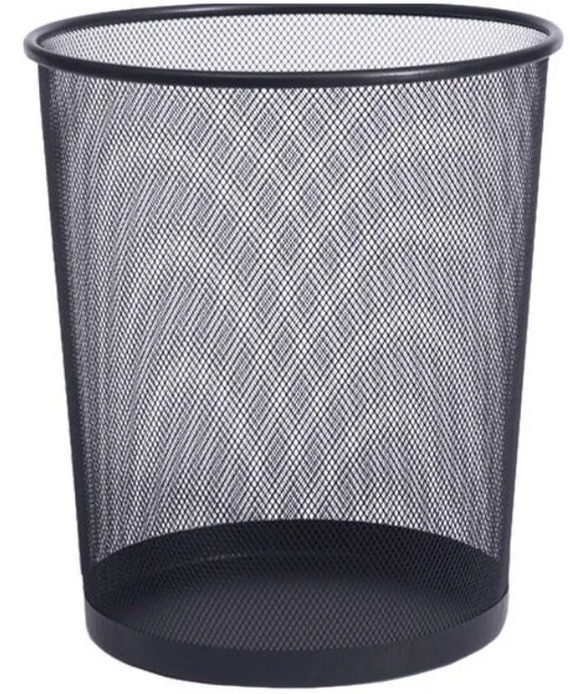 Корзина для бумаг металлическая 20л, черная deVENTE, круглая