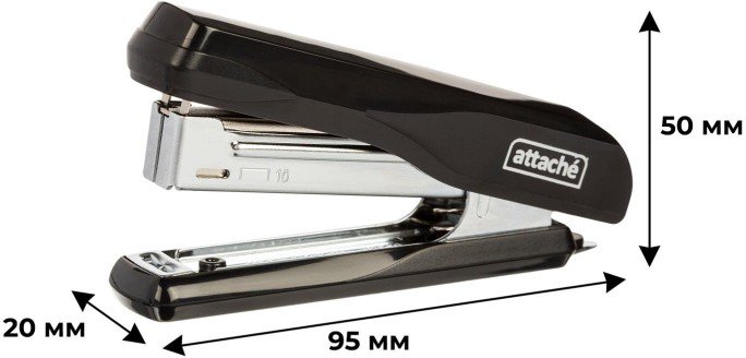 Степлер № 10 до 20л Attache чёрный с антистеплером