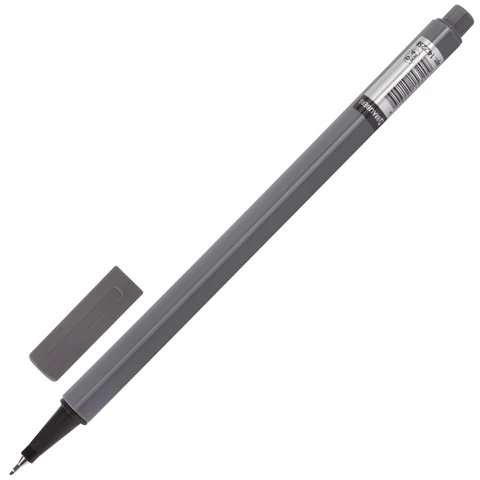 Ручка капиллярная Brauberg "Aero", серая 0,4мм, трехгранный корпус