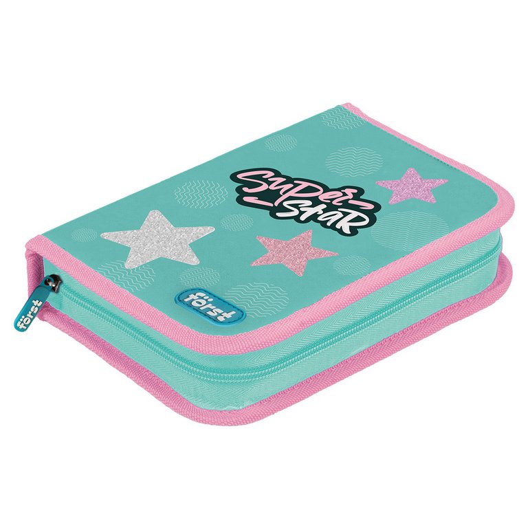 Пенал 1 отд. 1 откид. планка для девочки Forst "Super star" 14x20x4 cм (ткань)