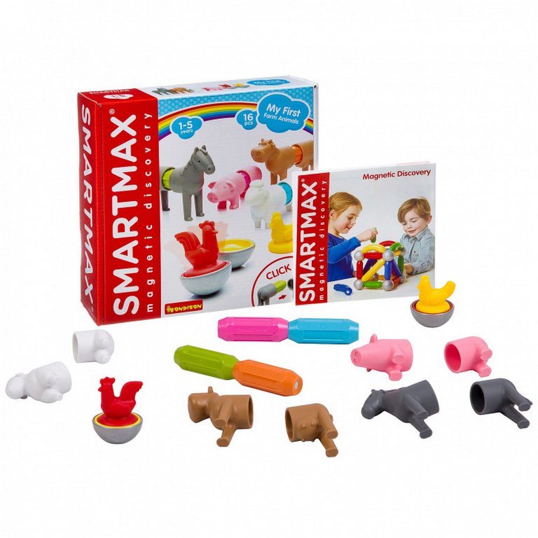 Конструктор магнитный "Мой первый набор животных фермы" 16 дет., Bondibon, арт. SMX 221.