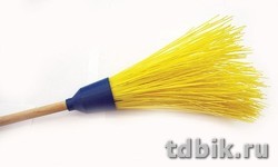 Метла полимерная  большая  с дер. черенком 5 (круглая, черенок 1,2 м)