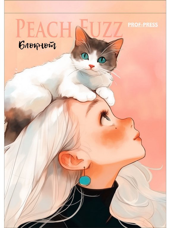 Блокнот А6  40л., 100*146 мм, на гребне Prof-Press "Персиковый пух"