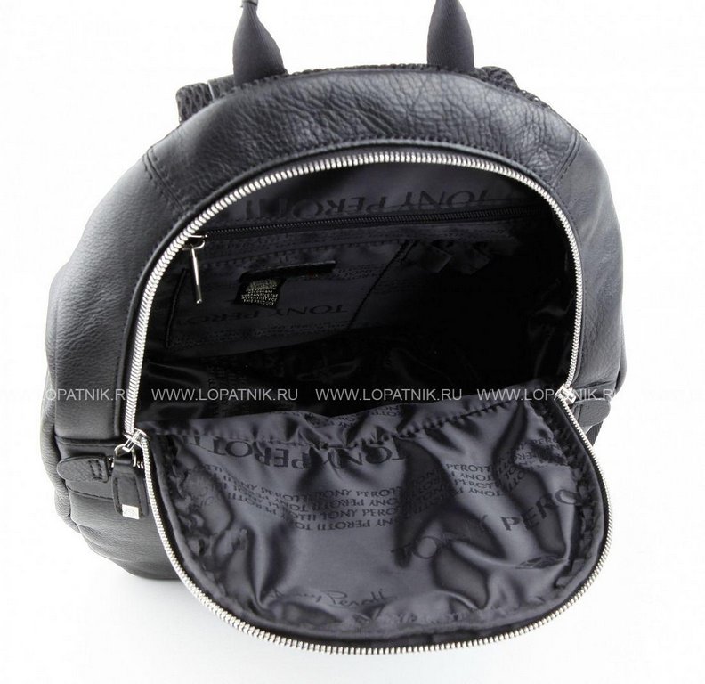 Рюкзак молодежный Tony Perotti 25*33*13 см, нат. кожа, черный