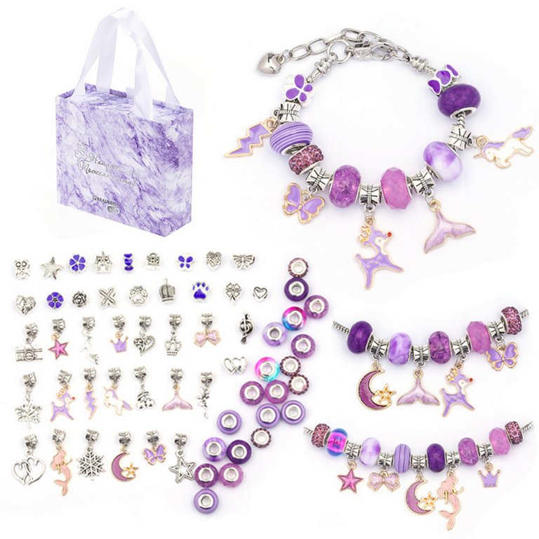 Набор для изготовления украшений (браслеты, подвески) 66 элементов "Аметист" 3+ BRAUBERG