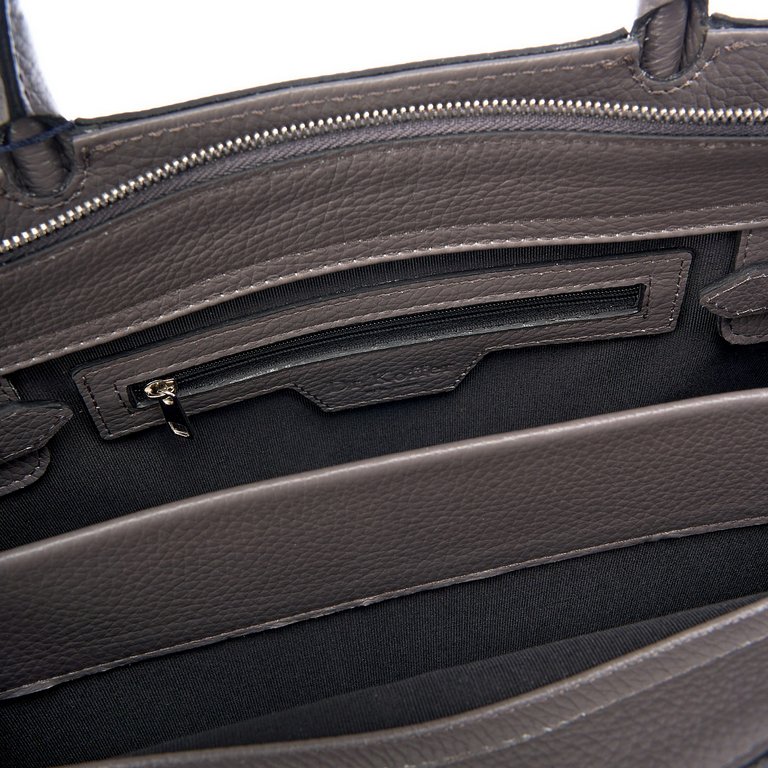 Сумка женская Dr.Koffer 32х26х11см см, нат.кожа серый