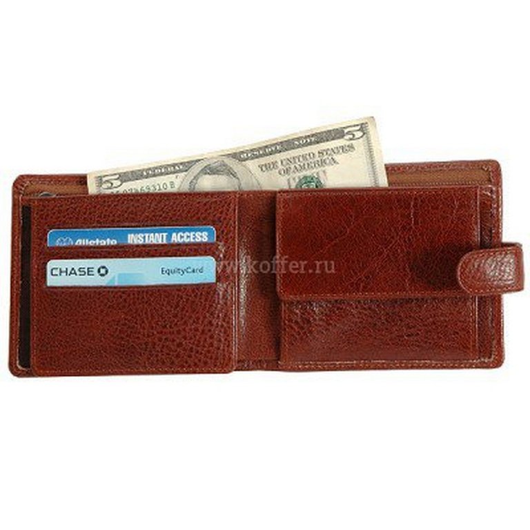 Портмоне Dr.Koffer 12*10,5см, нат. кожа, коньяк