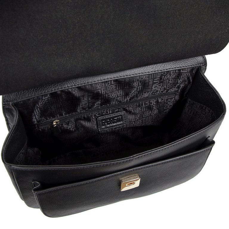 Сумка женская FABRETTI 29*23*10см, нат. кожа, черный