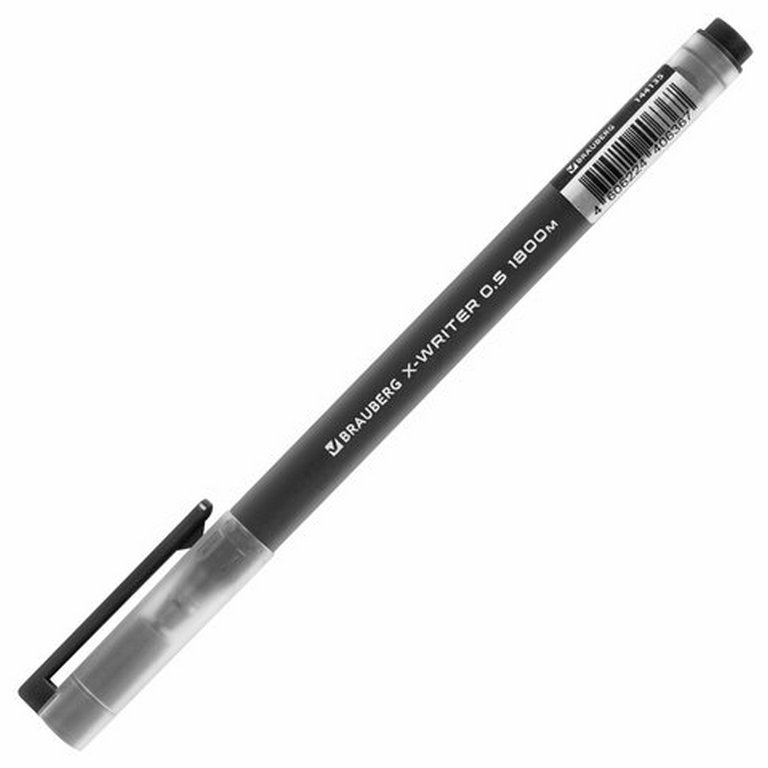 Ручка гелевая Brauberg "X-WRITER 1800" 0,5мм черная (линия 0,4мм, одноразовая)