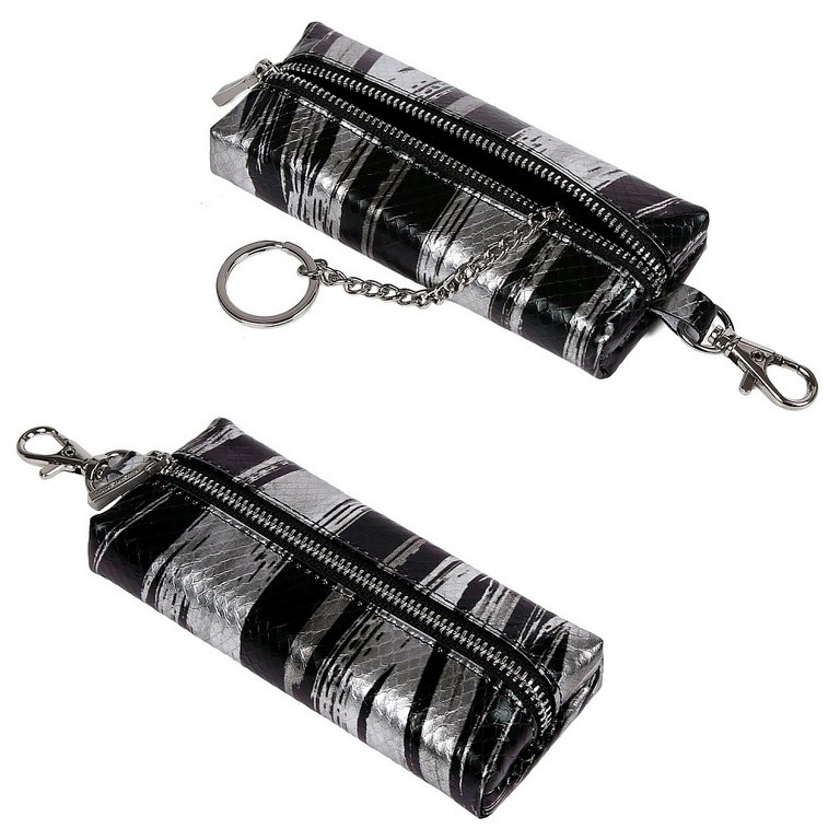 Футляр для ключей FABRETTI нат. кожа, 13*2,5*5,5см, серебряный