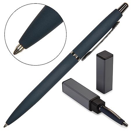 Ручка шариковая Bruno Visconti "San Remo" в футляре (мет.тубус) т.-синий корпус (стерж.99мм)