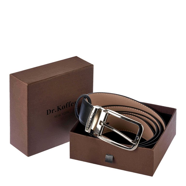 Ремень Dr.Koffer мужской нат. кожа, черный