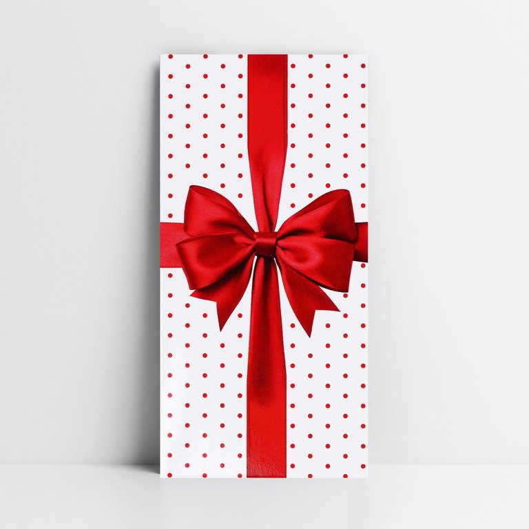 Конверт (для денег) без надписи (бант красный)