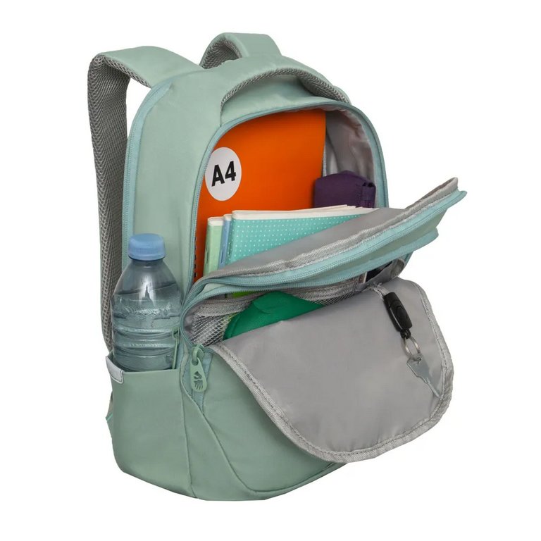 Рюкзак школьный для девочки Grizzly 29*40*18 см, мятный