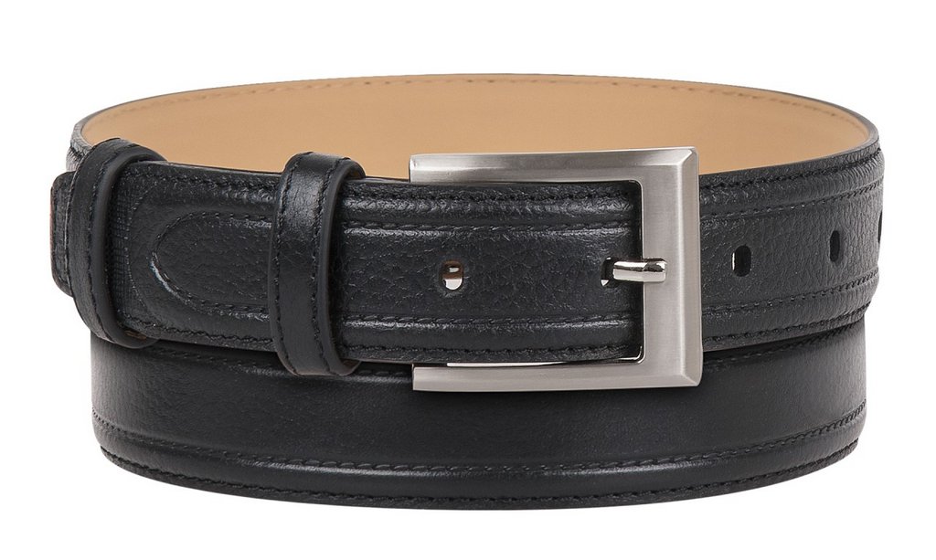 Ремень Alliance нат. кожа,  ширина 35мм, черный