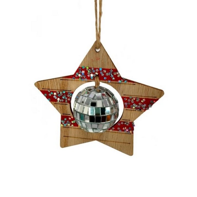 Украшение елочное из дерева "Звезда" 11х4х10,5 см