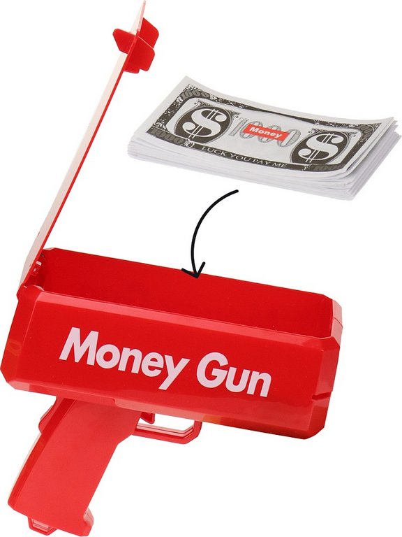 Пистолет для купюр механический (100 купюр в комплекте) 17*19см красный