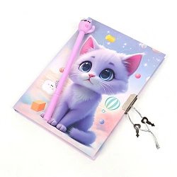 Набор подарочный 2в1 "Милый котенок" (блокнот 50л с замком, ручка) 13,5*18 см