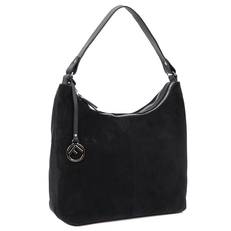 Сумка женская FABRETTI 30*26*12см, нат. кожа, синий