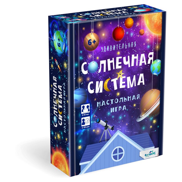 Игра настольная  .6+ с карточками "Удивительная Солнечная система" (2-8 игр-в) Origami