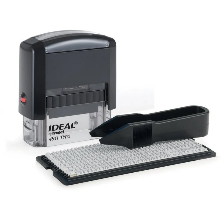 Штамп самонаборный  3 стр 38х14 мм 1 касса IDEAL Trodat, корпус черный