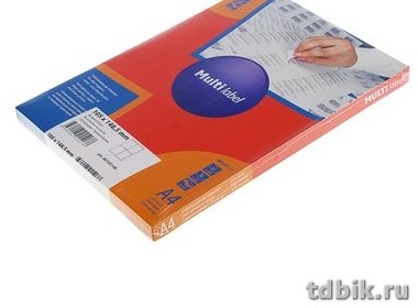 Этикетки самоклеящиеся А4 105*148,5, 4 этикетки, прямоуг. края, белые, MultiLabel