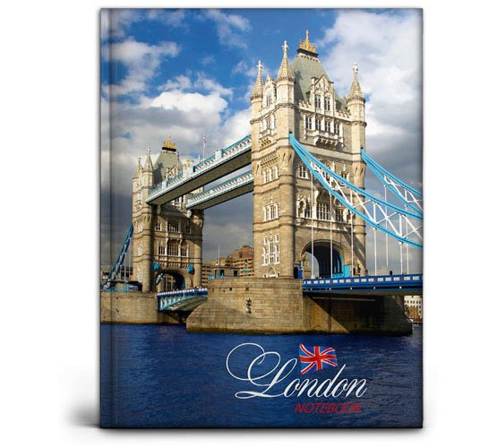 Бизнес-блокнот А6 160л., 105*148 мм, твердый переплет глянц.ламин. "ЛОНДОНСКИЙ МОСТ"