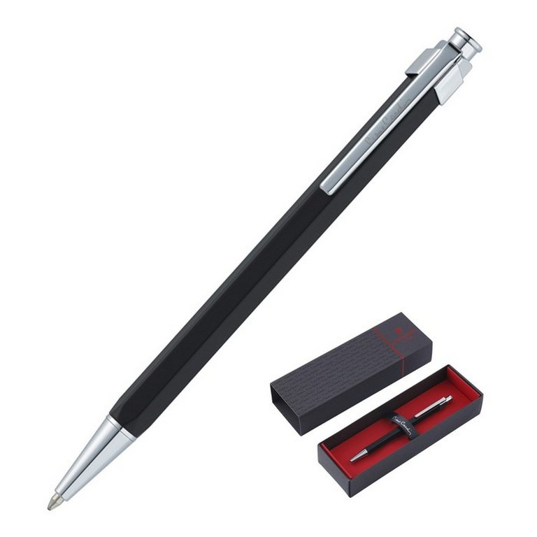 Ручка шариковая Pierre Cardin "Prizma" корпус черный/хром, синяя 0,7мм (латунь/лак)