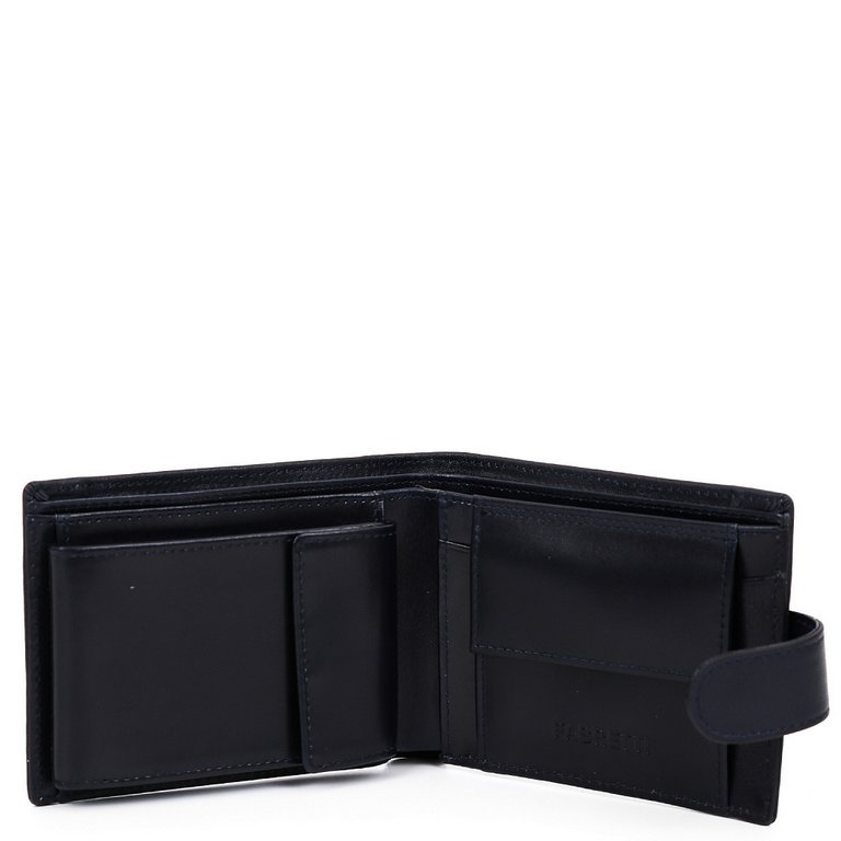 Портмоне FABRETTI мужское, нат.кожа, 13*9*3,5см, синий