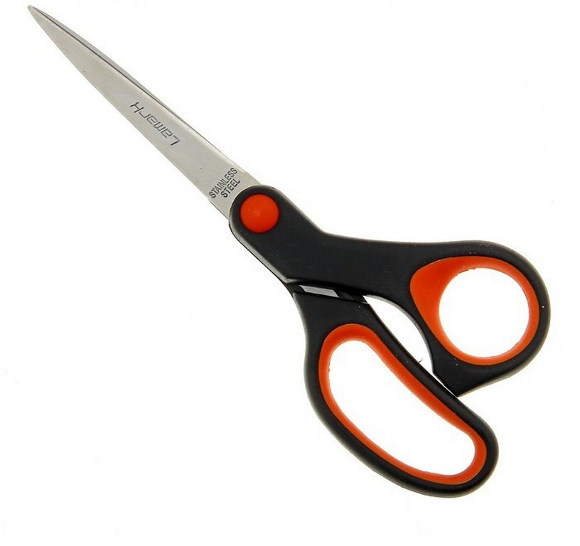 Ножницы 171 мм пластмас. эргоном. рукоятка с резиновыми вставками Lamark