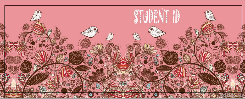 Обложка для студенческого билета из ПВХ  7,8*21,2 "Птички на розовом"