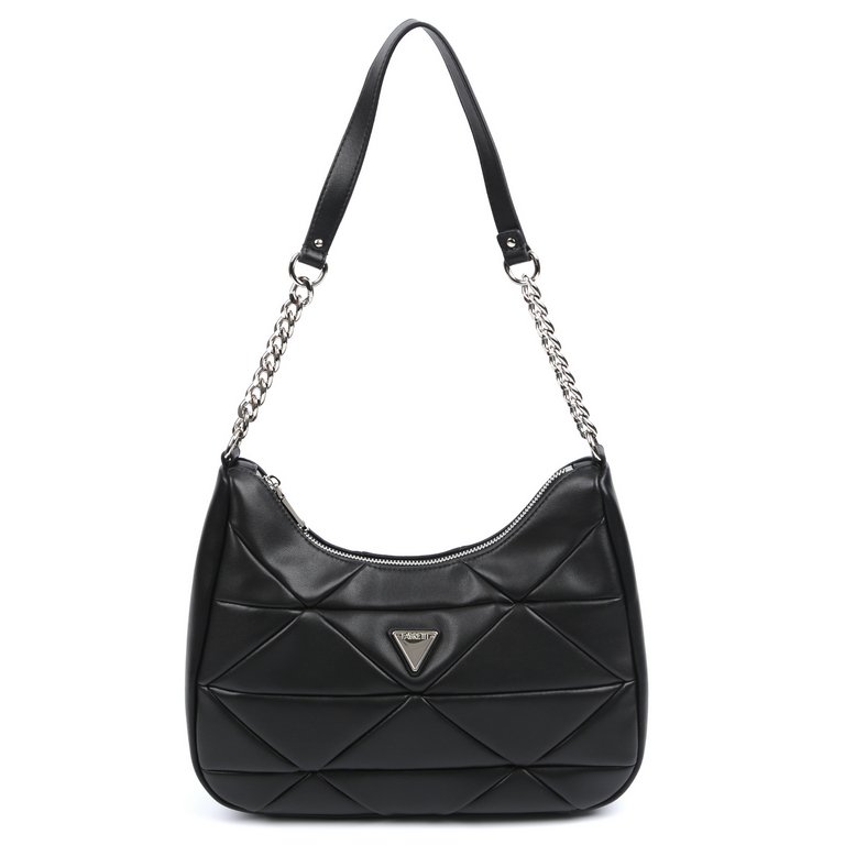 Сумка женская FABRETTI 29х22х10 см, нат. кожа, черный