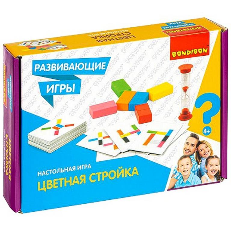 Игра развивающая Баланс "ЦВЕТНАЯ СТРОЙКА" 4+, Bondibon