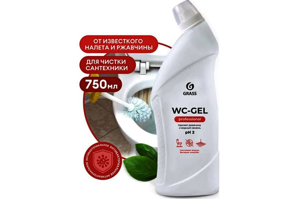 Средство для сантехники WC-GEL 750 мл., гель, утенок, PROFESSIONAL (GRASS)