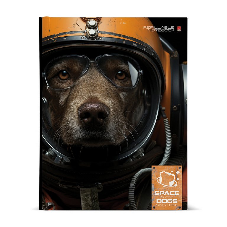 Тетрадь 80 лист кл. А5 на кольцах со сменным блоком "Space dogs"