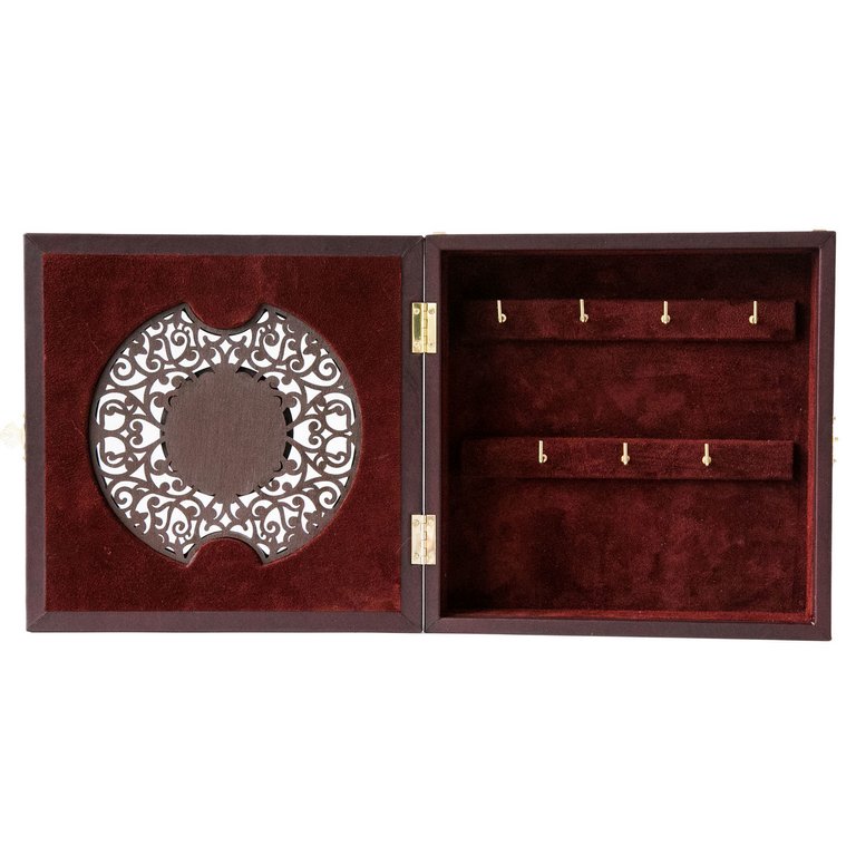 Ключница настенная "Макей" 240*246 мм, натуральная кожа "Версаль" коричневый