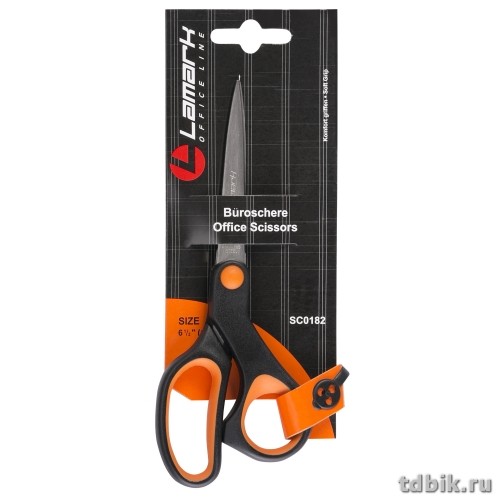 Ножницы 171 мм пластмас. эргоном. рукоятка с резиновыми вставками Lamark
