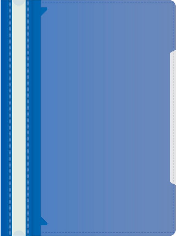 Папка-скоросшиватель А4 пластик (0,12/0,16 мм) с внешним карманом, цвет синий Бюрократ