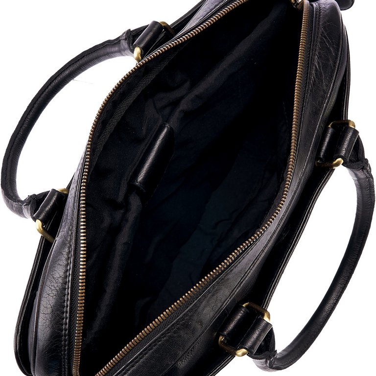 Сумка для документов Dr.Koffer 38*27*6см, нат. кожа, черная