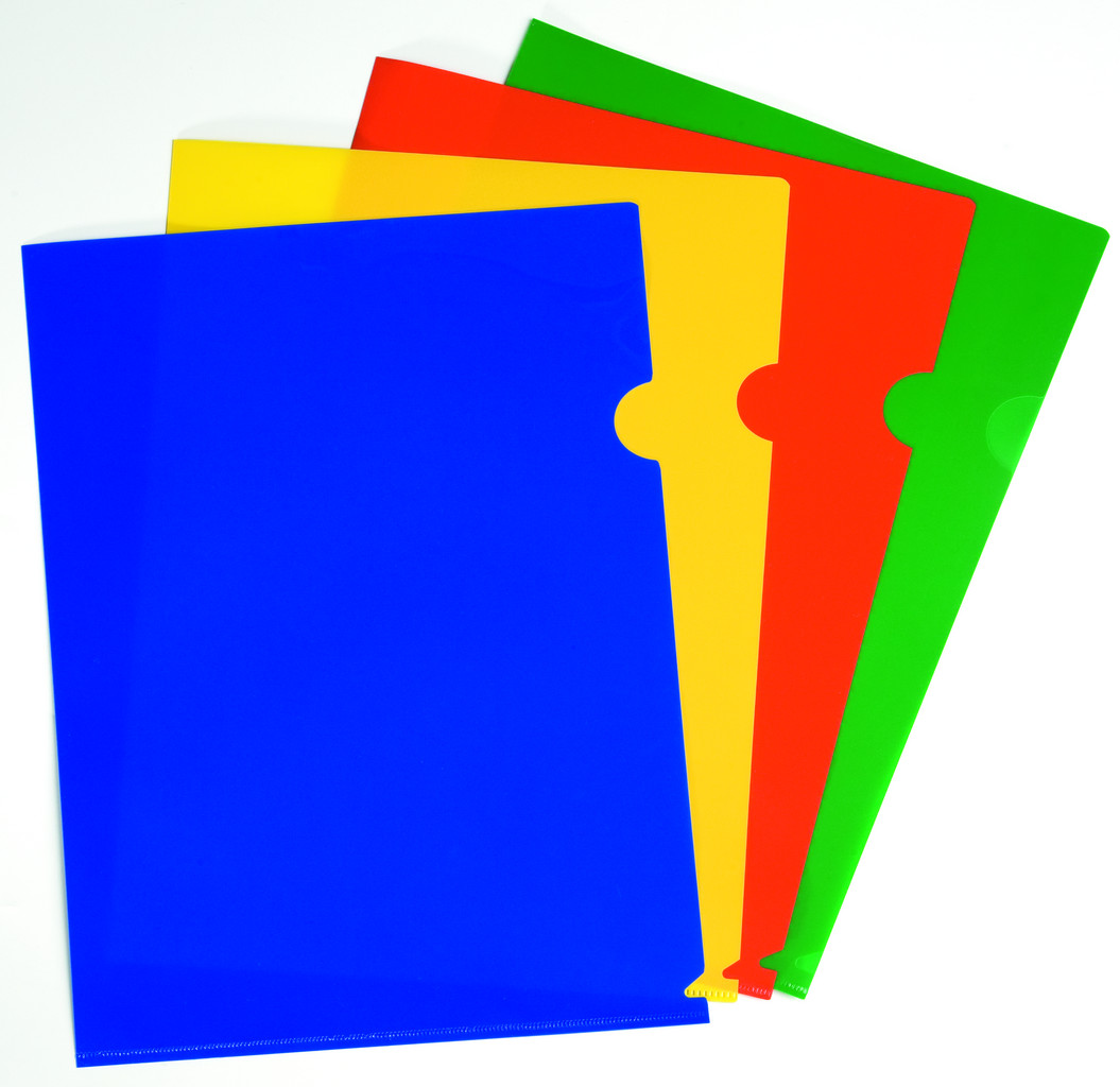 Папка-уголок A4 пластик 0,18 мм жест. цв. красный Бюрократ