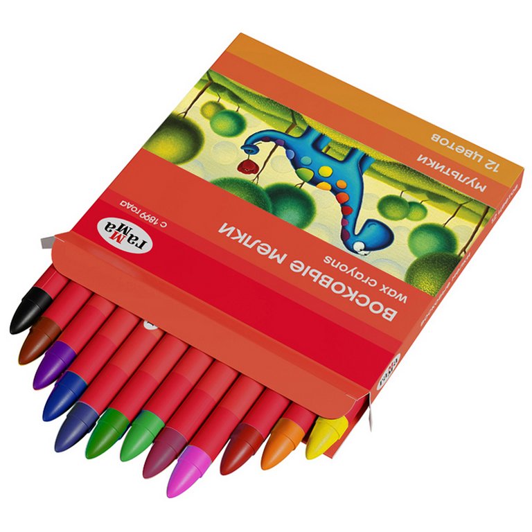 Набор карандашей восковых 12 цв. ГАММА "Мультики"