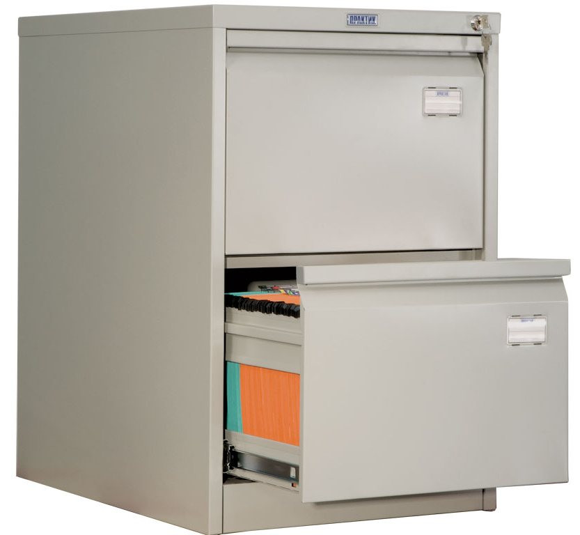 Шкаф картотечный метал. 2 ящика для папок Foolscap и А4 (710*467*630мм) замок