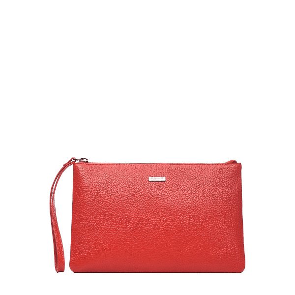 Сумка женская-клатч  D.Morelli , нат. кожа "Монтана" красная