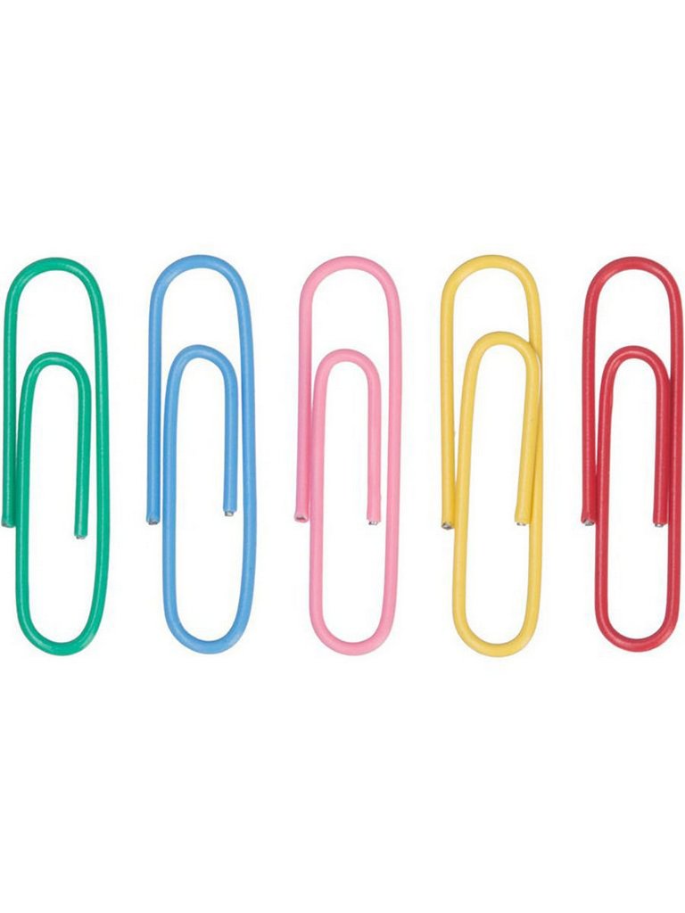 Скрепки 25 мм 100 шт/уп цветные deVENTE