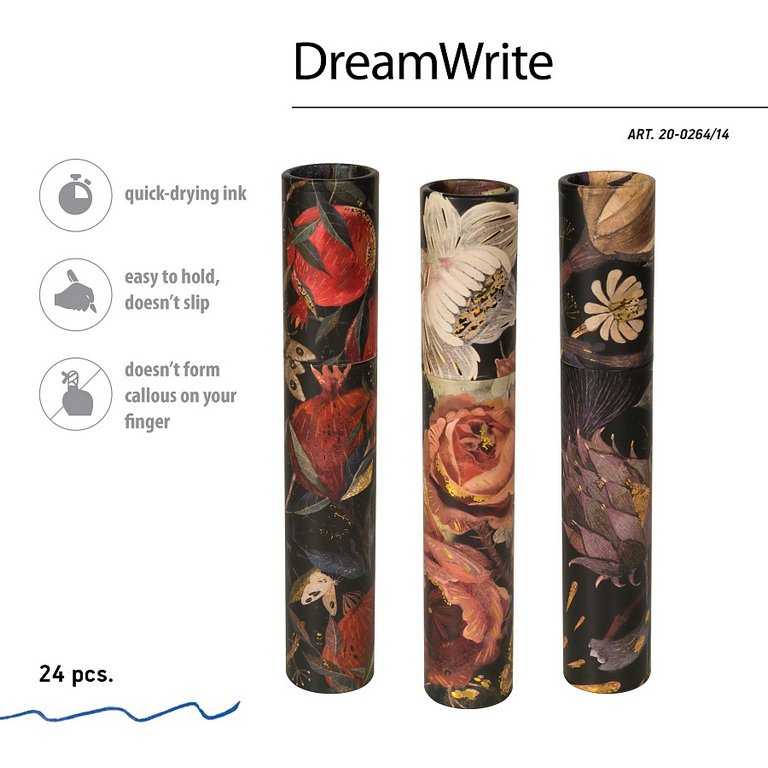 Ручка шариковая Bruno Visconti в тубусе "DreamWrite "Flora.Black night"